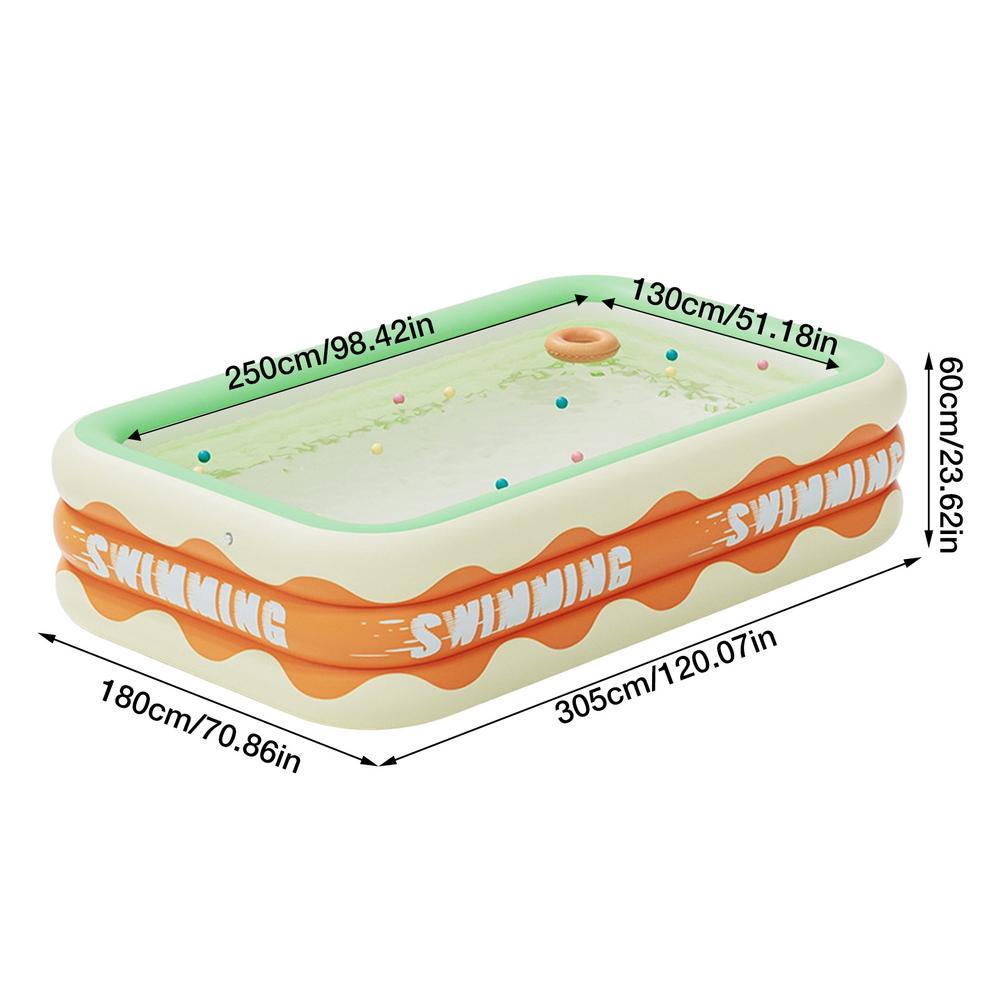 Полноразмерный складной надувной бассейн износостойкий утолщенный надземный бассейн для плавания на открытом воздухе удобный надувной бассейн