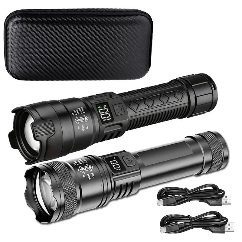 High Power Led Flashlights Very Strong Tactical TorchMultiple Modes Rechargeable Camping Fishing Emergency Zoom Lantern