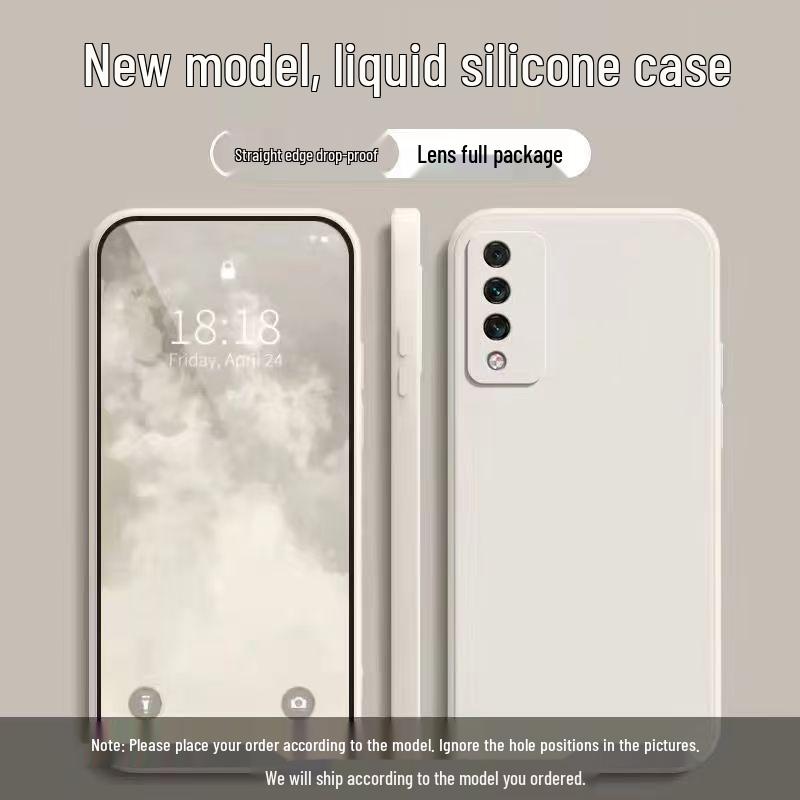 Чехол из жидкого силикона для телефона Huawei Maimang 10: Полная защита от падений, Однотонный цвет, Безопасен для кожи, Простой стиль.
