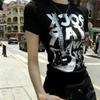 2KWEIRD Принт с буквами Готические K-pop футболки Женские топы Винтажные Y2K Модные футболки Уличная одежда Рок Дешевая одежда Женская Розовые футболки
