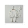 Newborn Baby Girl Mevlt Set Cotton Special Day Outfit Baby Birth Gift Hospital Released Ecru