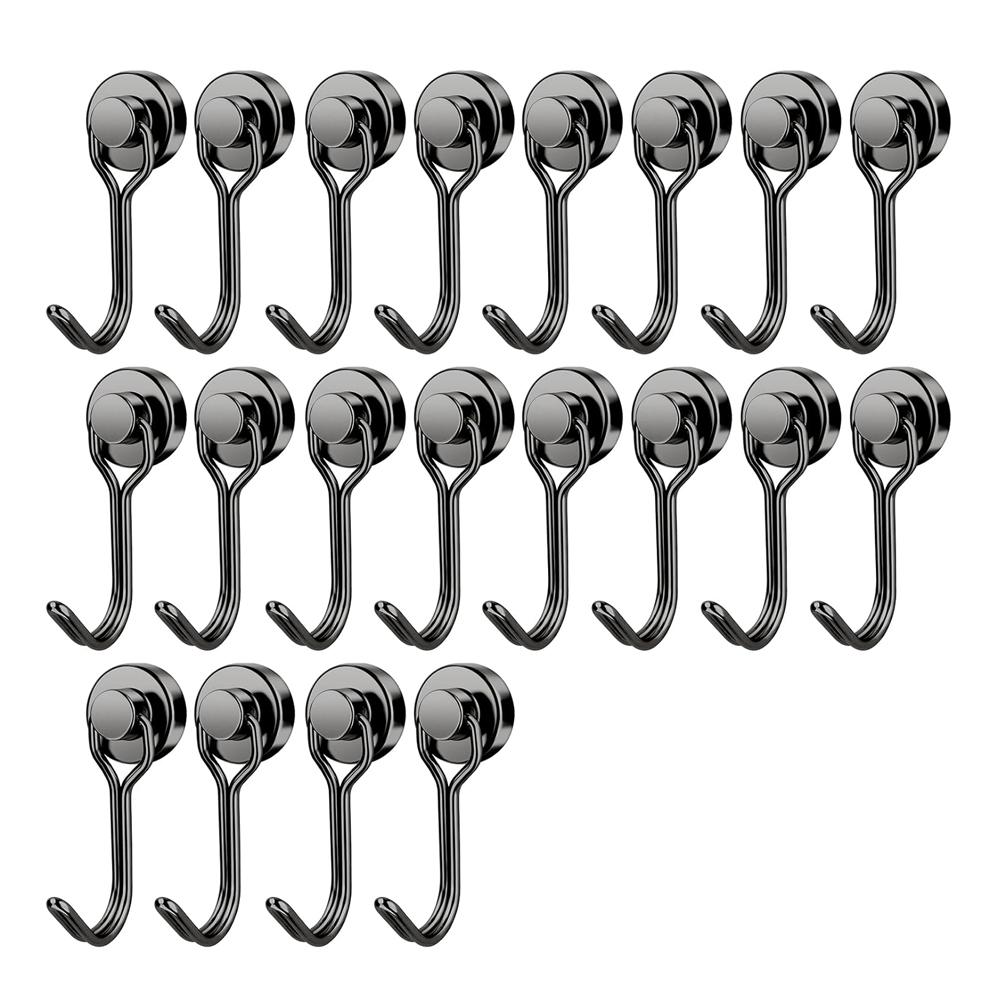 Magnetic Hooks Heavy Duty Magnetic Swivel Hooks Cruise Black Strong Neodymium Magnet Hook for Refrigerator, Grill, Locker