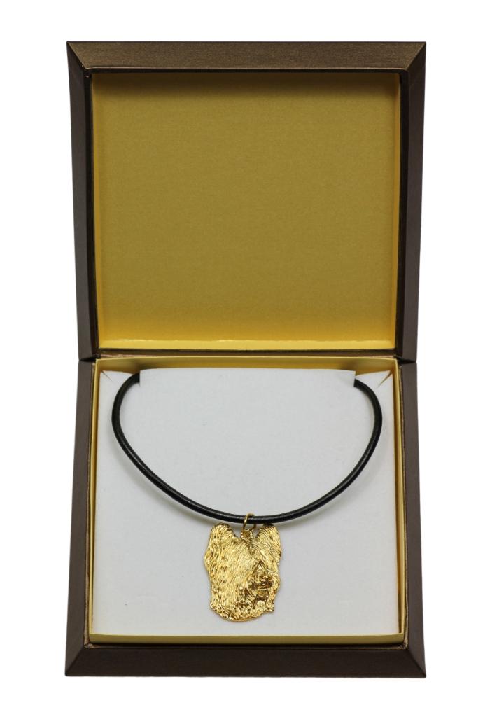 Briard, Berger de Brie – Dog necklace in gift box, gold-plated pendant for dog fan | Art-Dog