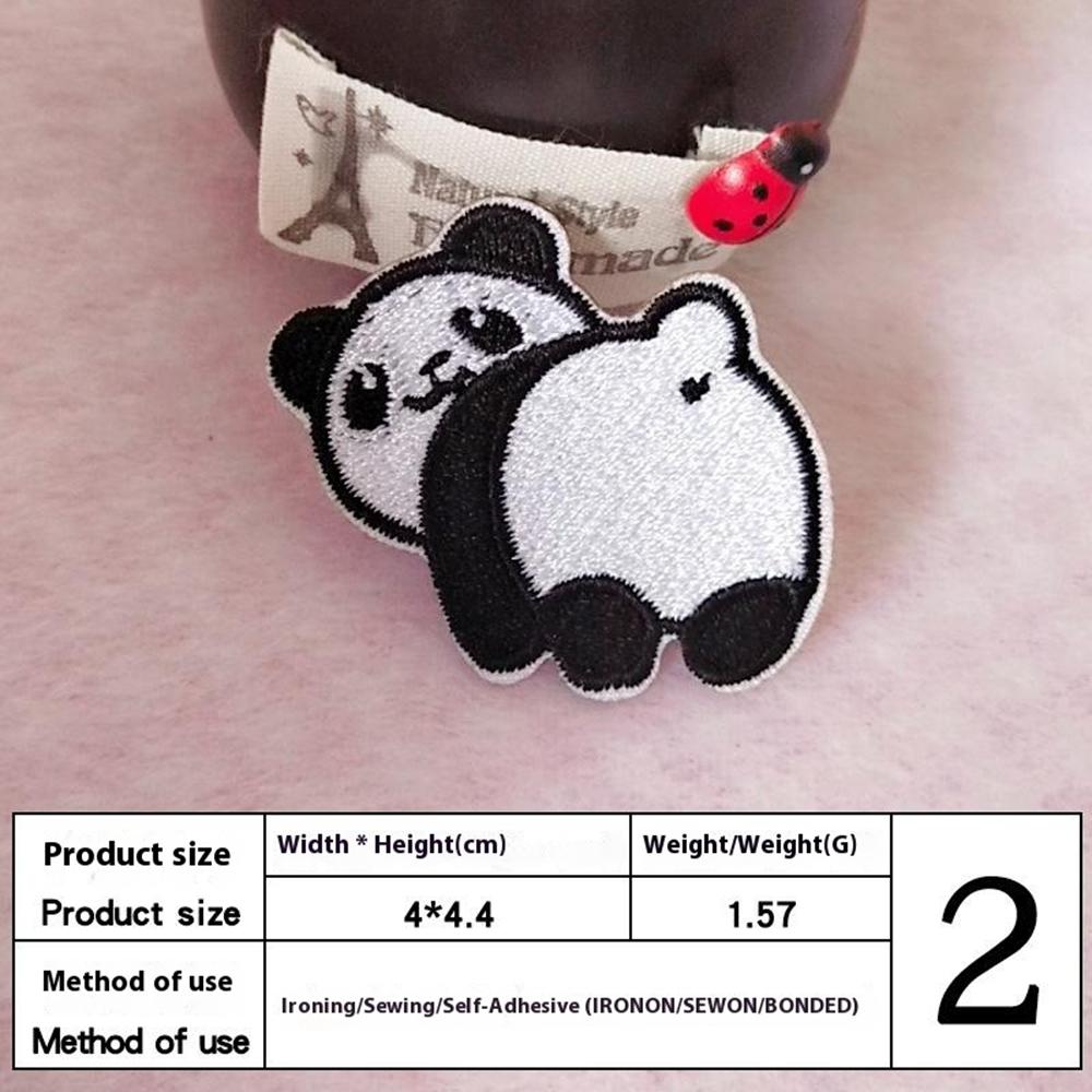 Cute Cartoon Turning Animal Embroidered Patches Creative Self-Adhesive Appliques DIY Craft Decorations