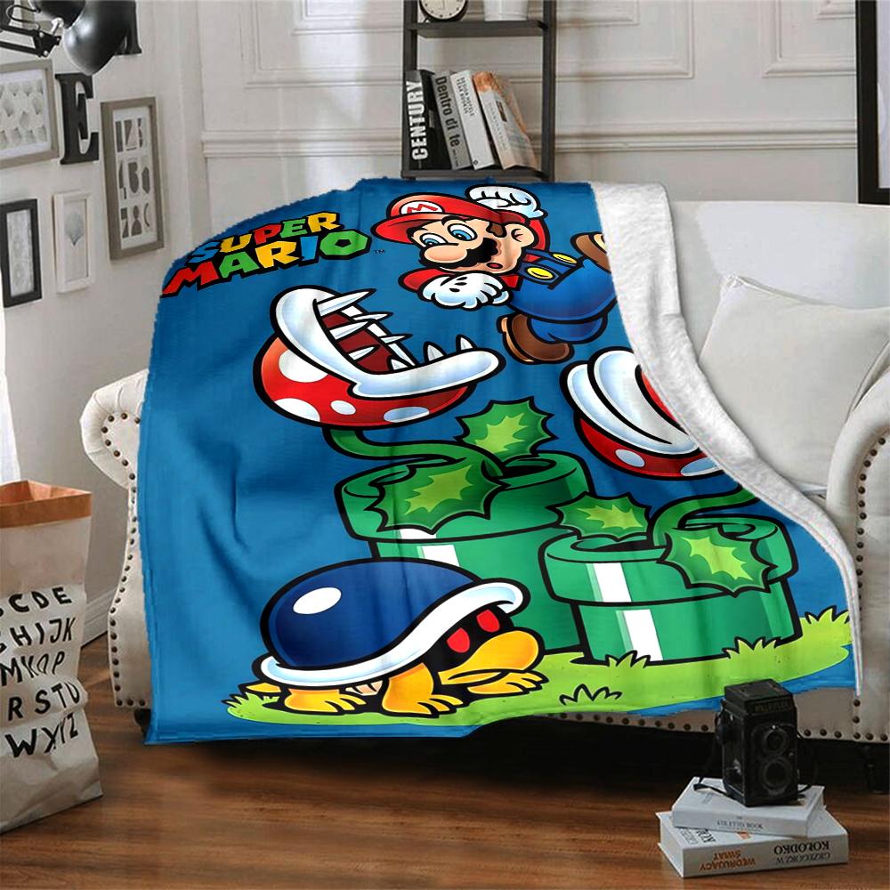 1Pc Super Mario Adventure Blanket Soft And Comfortable Casual Warm Camping Travel Christmas Halloween Xmas Gift M928785