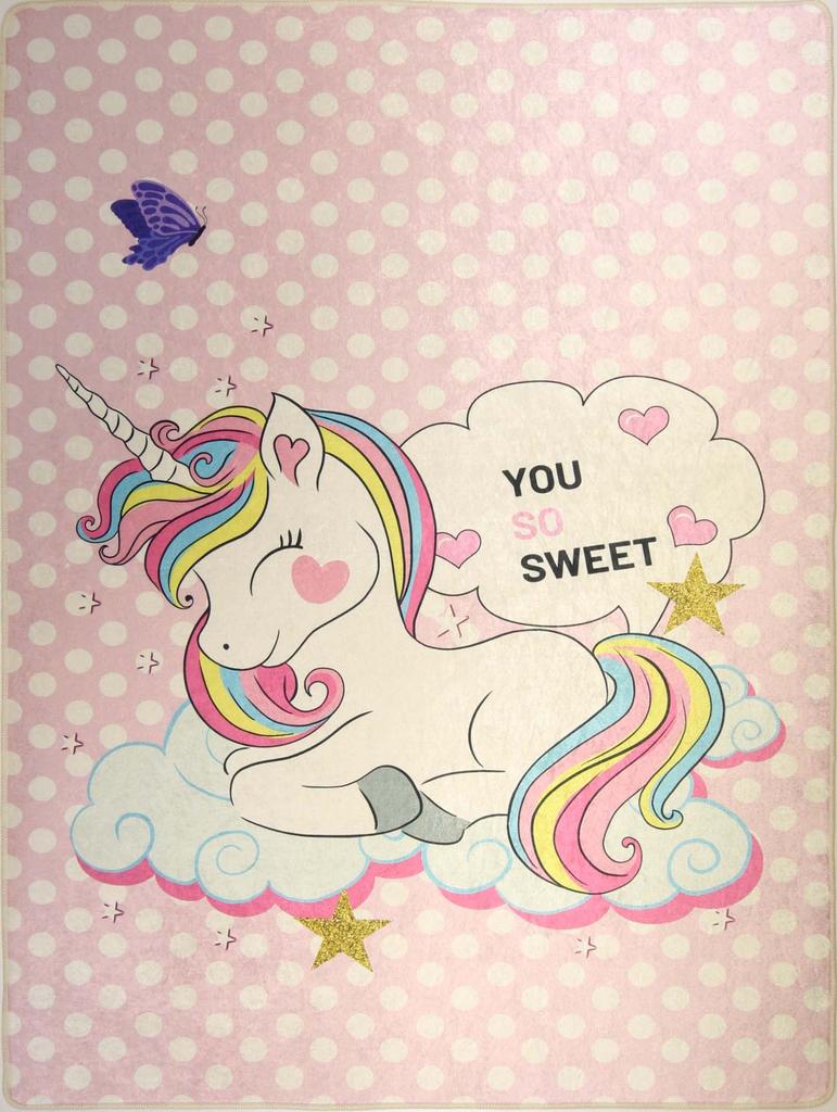 Children's Bedroom Rug 120x160 Cm Polyester Unicorn Sweet