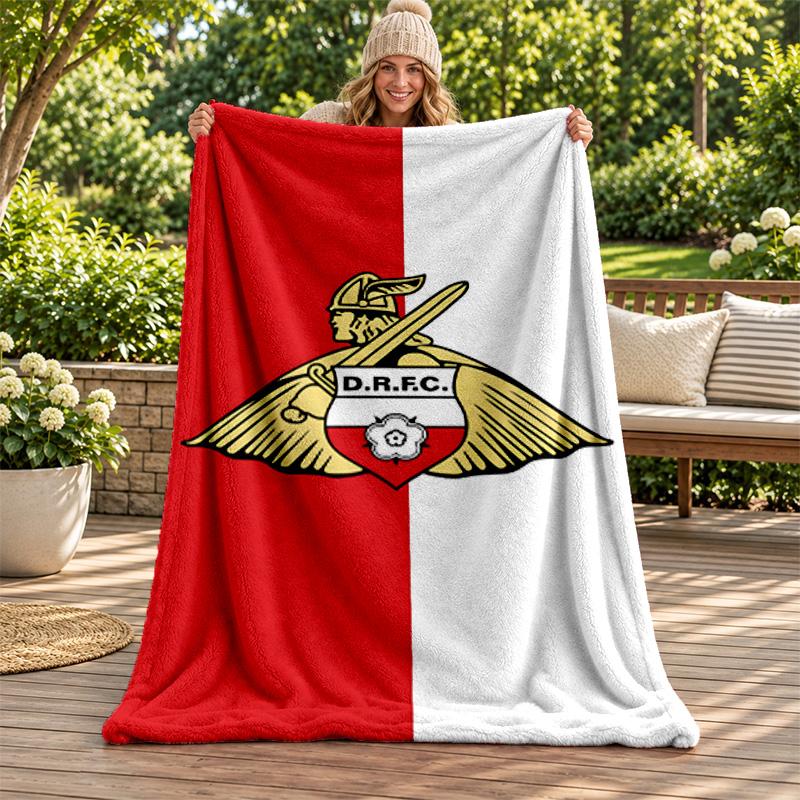 Doncaster Rovers blanket Flannel Blanket Soft Cozy Plush Throw for Sofa Bed Lightweight Home Decoration Gifts for Christmas various holidays