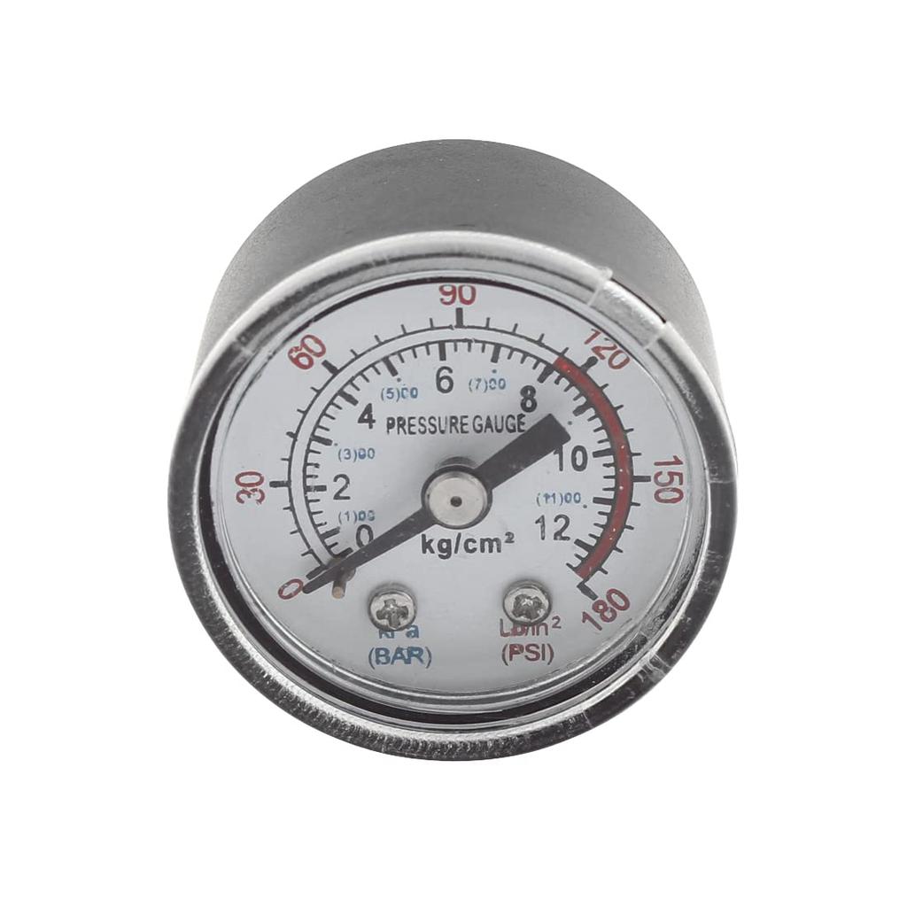 Uxcell Манометр для воздушного компрессора, наружная резьба 1/8 BSP, 0-180PSI, 0-12 кг/см², Упаковка 2 шт.