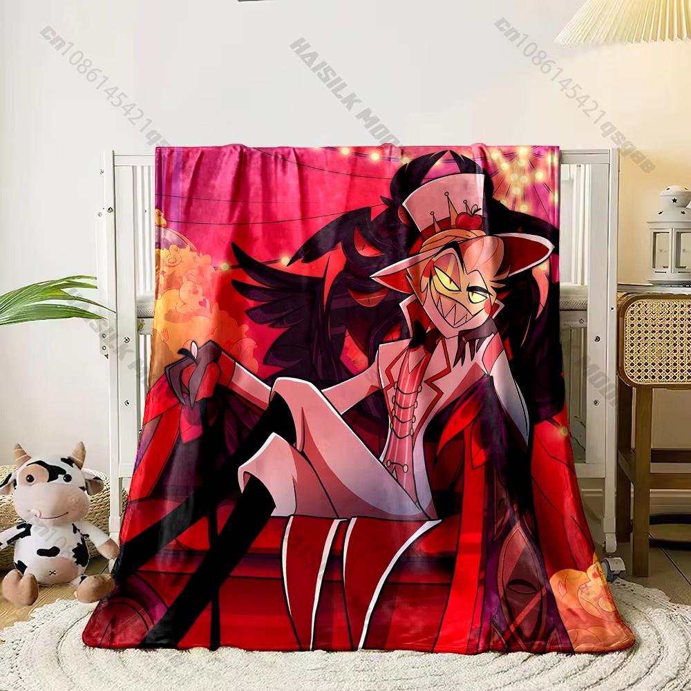 6 Sizes L-Luc1fer M0rningstar H-Hazbin Hotel Theme Print Blanket Home Travel Blanket Sofa Bedding Cover Blanket Wonderful Gift