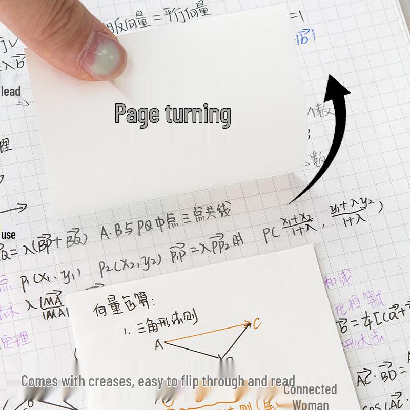 TacoTaco Foldable Tearable Sticky Notes for Students - Adhesive Grid & Blank Note Stickers