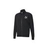 Pinstripe Fleece-Lined Track Jacket Men Tops Black 530177-01