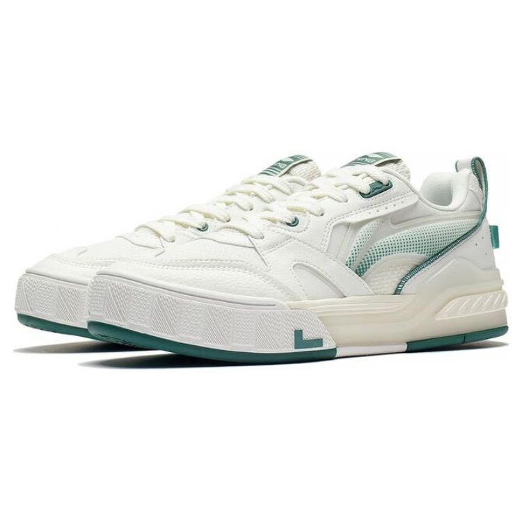 Li Ning Hongtu инновационные удобные нескользящие теплые низкие кроссовки для скейтбординга мужские кроссовки белые зеленые AGCS243-4