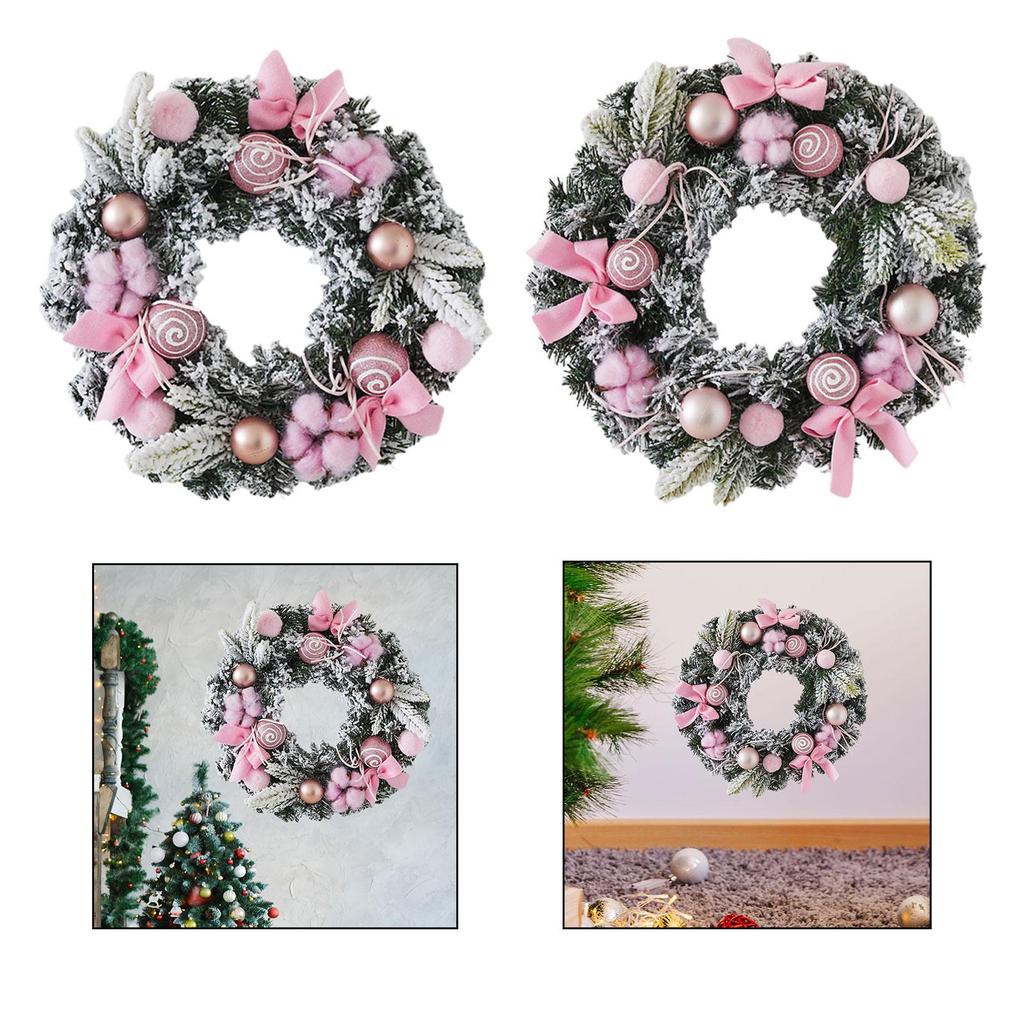 Artificial Christmas Wreath Floral Chic Rustic Front Door Garland Party Decor for Patio Wall