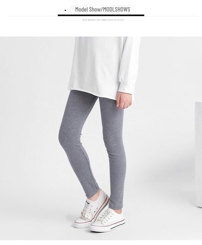 «Тонкие хлопковые леггинсы для девочек на весну и осень — белые, черные или серые»