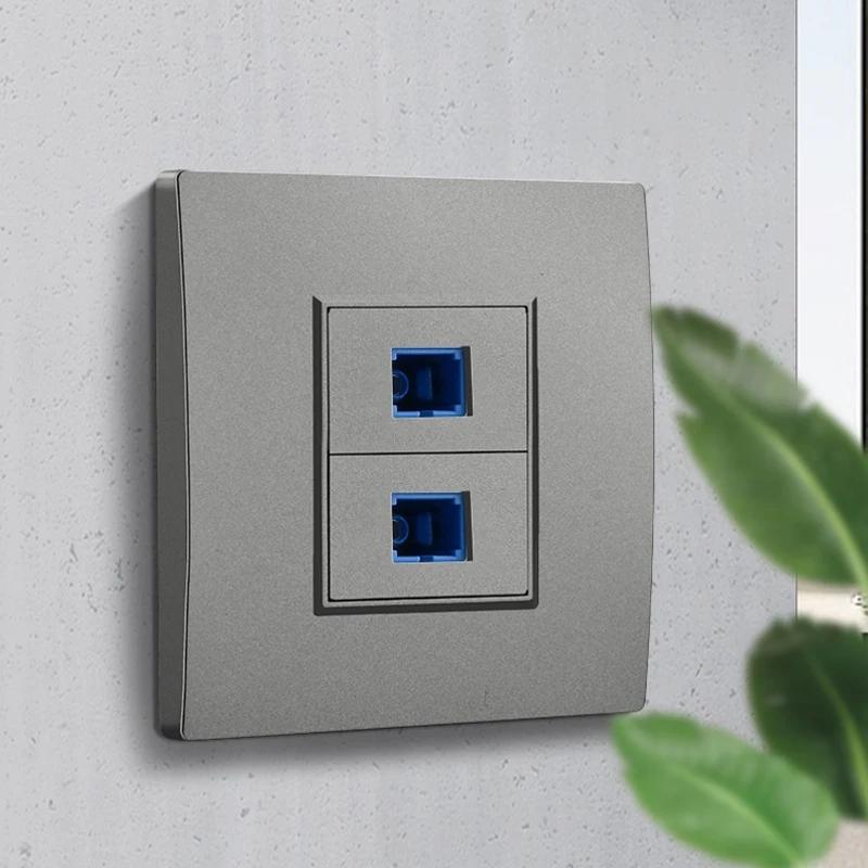 Depoguye Настенная панель с одним портом оптоволоконной информационной розетки, настенная панель оптоволоконных разъемов SC с оптоволоконным кабелем