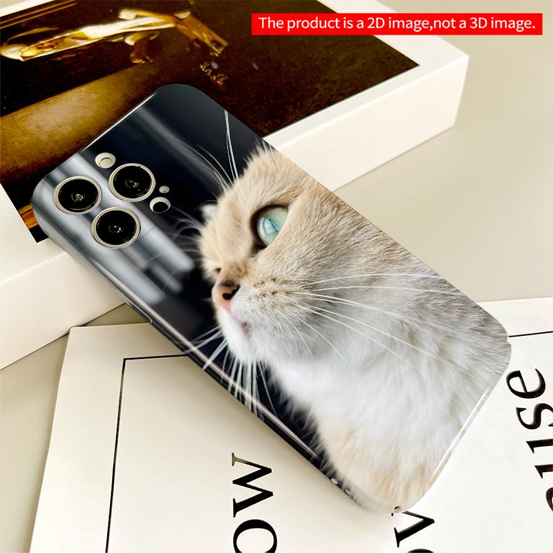 2DFlat Ginger Cat with Green Eyes Close-Up All inclusive film hard iPhone case, compatible with iPhone 18 Pro Max 17 16 15 14 13 12 11