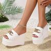 2025 New Women Wedge Sandals Casual Platform Slides Women Fashion Leisure Sandals Luxury Soft High Heels Shoes Zapatos De Mujer