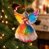 2D Flat Christmas Hanging Ornaments Exquisite Xmas Tree Decorations Vintage Angel Pendants  Office