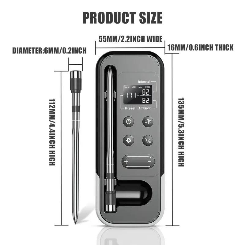 2025 New Smart Bluetooth BBQ Thermometer - Wireless Meat Thermometer for Kitchen Cooking Food Temperature Monitoring