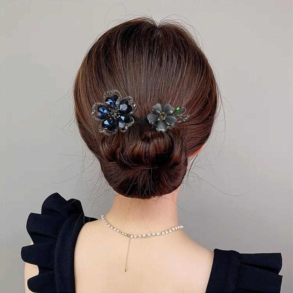 Заколка для волос со стразами и перьями, элегантная бигуди для волос, ловкий создатель пучков, длинные густые аксессуары для волос для женщин