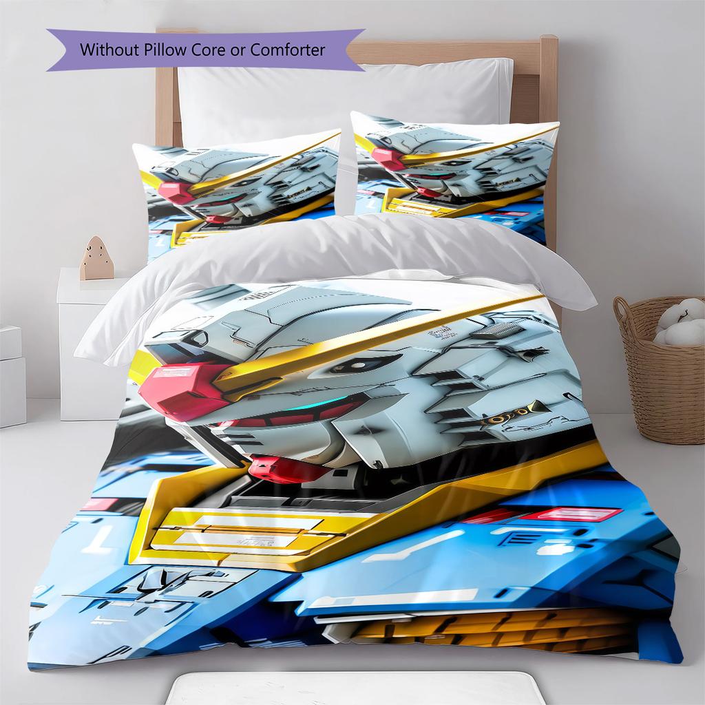 Gundam Bedding Set RX-78 Anime Duvet Cover Soft Polyester Comforter Twin Full Queen King -QJY