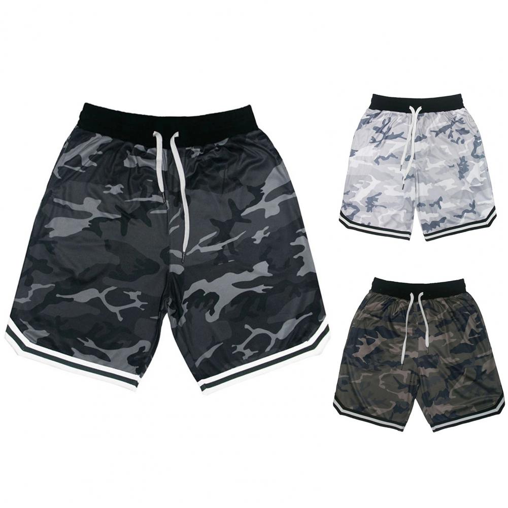 5XL Летние шорты Мужские Фитнес-шорты Камуфляжный дизайн Пояс на кулиске Полиэстер Быстросохнущие Спортивные шорты Штаны для улицы