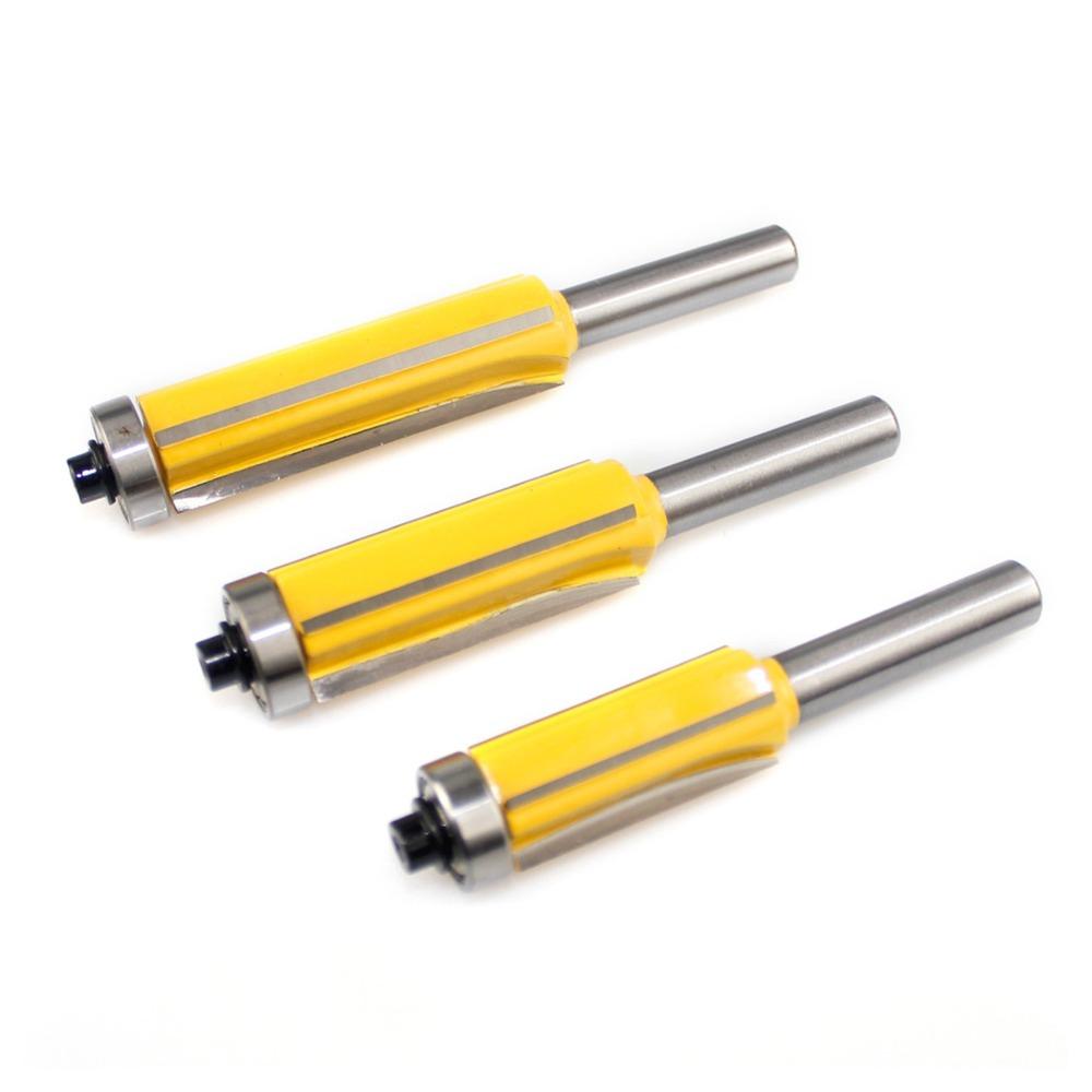 3pcs 8mm Shank Flush Trim Bit 4 Flute Woodworking Router Bit Trimming Router Bit Woodworking