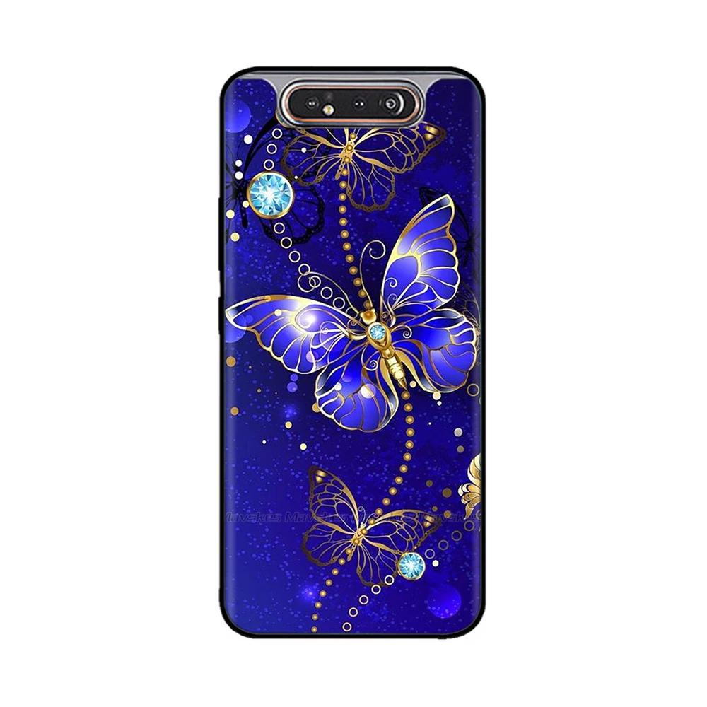 Чехол для Samsung Galaxy A80 Мягкий Жидкий Силикон Ударопрочный Задняя Крышка Для Samsung A80 Чехол Корпуса A 80 SM-A805F Крышка Fundas