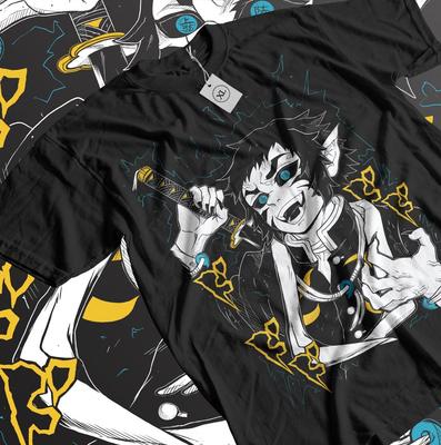 Футболка Kaigaku Kimetsu no Yaiba Аниме Харадзюку Кёдзюро Рэнгоку Подарочная футболка