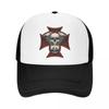 Fashion Unisex Rock Motorcycle Bikers Cross And Skull Trucker Hat Adjustable Baseball Cap for Unisex WoUnisex Hip Hop Snapback Hats