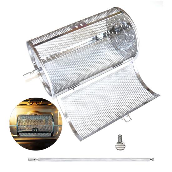 Вращающаяся решетка для гриля из нержавеющей стали, вращающаяся на 360 градусов, решетка для барбекю, пригодная для мытья в посудомоечной машине, вращающаяся корзина для гриля для куриных крылышек, овощей, рыбы, равномерного приготовления на гриле