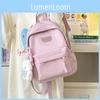 Color Solid Student Schoolbag Large Capacity Backpack Outdoor Leisure Travel Bag