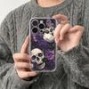 Гладкий фиолетовый чехол-брелок в виде черепа для Samsung M55 5G M54 5G A36 A17 A26 A56 A04E Ультрапрозрачный чехол