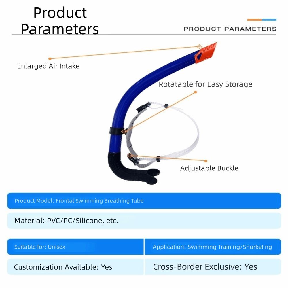 Semi-Dry Top Front Snorkel Silicone Mouthpiece Snorkeling Snorkel Swimming Snorkel Swim Training