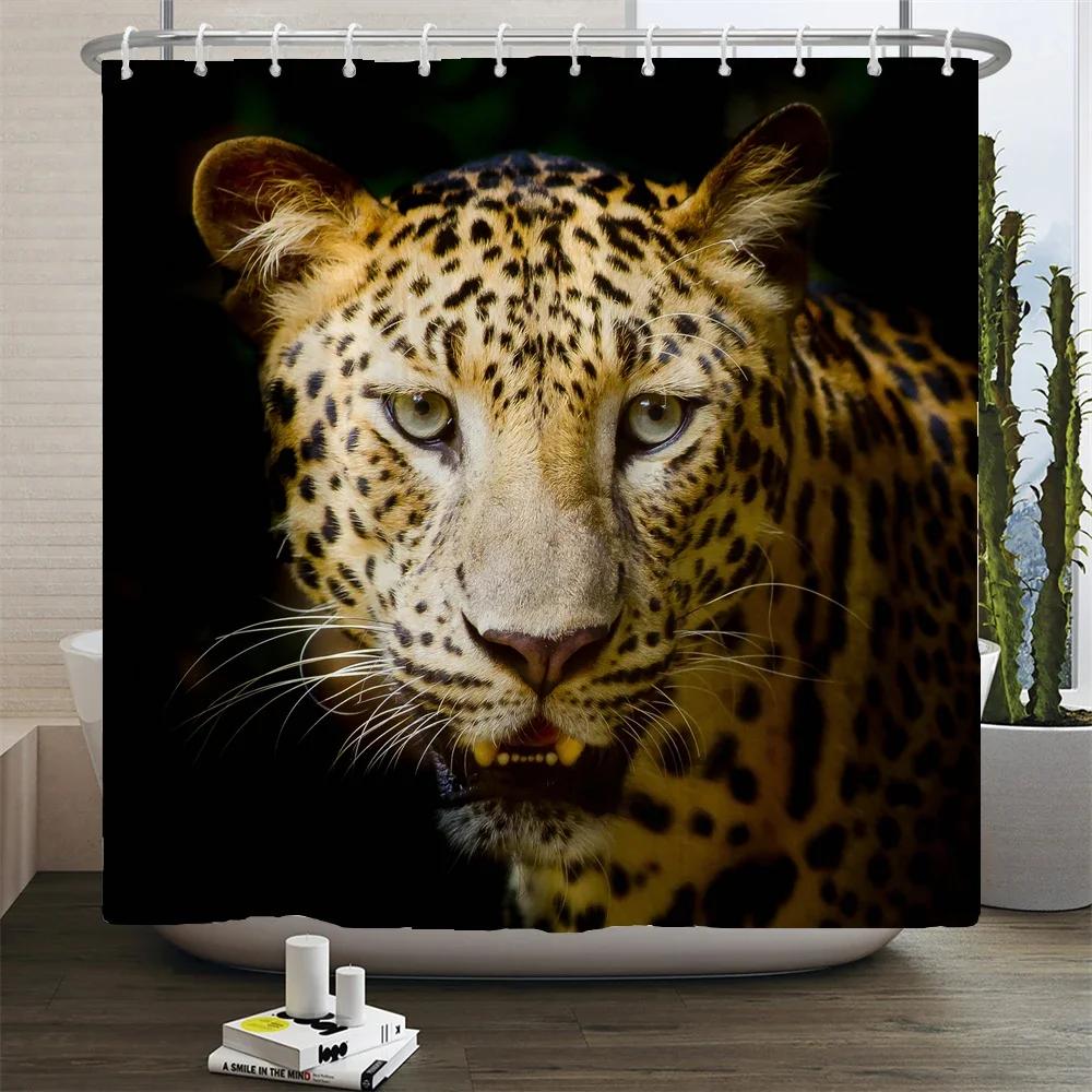 Wildlife Safari Shower Curtain: Bold, Nature-Inspired Bathroom Decor for Dramatic, Adventurous Ambiance and Exotic Charm
