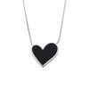 Черное Сердце Кулон-Ожерелье из Перламутра - Универсальная Цепочка-Свитер в Форме Сердца для Женщин