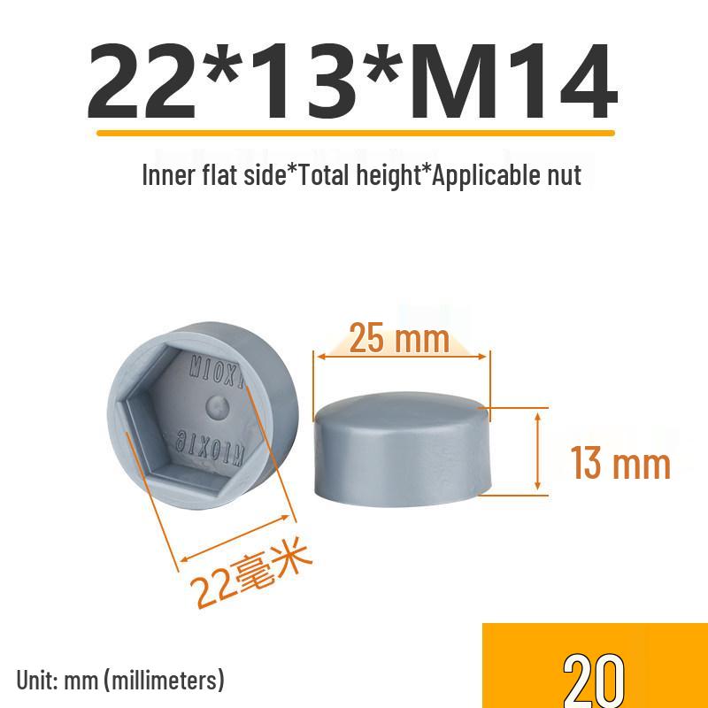 Hex Nut Protective Dust Cap for Flat Head Screws