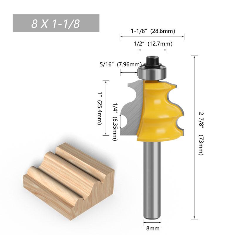1 шт., 8 мм, хвостовик, архитектурное формование, перила, фреза, корпус, основание с ЧПУ, деревообрабатывающие фрезы, фреза для лица