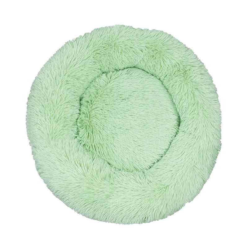 Fluffy Round Donuts Dog Bed Sofa Plush Couch for Small Cat Bed Soft Cozy Pet Mat in Beige Brown Gray Pink Blue Sizes S to XXXL
