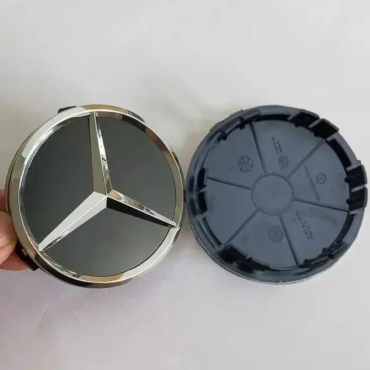 C200 E200 New 2025 For Mercedes Benz 4PCS Car Wheel Hub Cap Tire Center Screw Cap Label For Mercedes-Benz C180 C200 E300 S350 E2