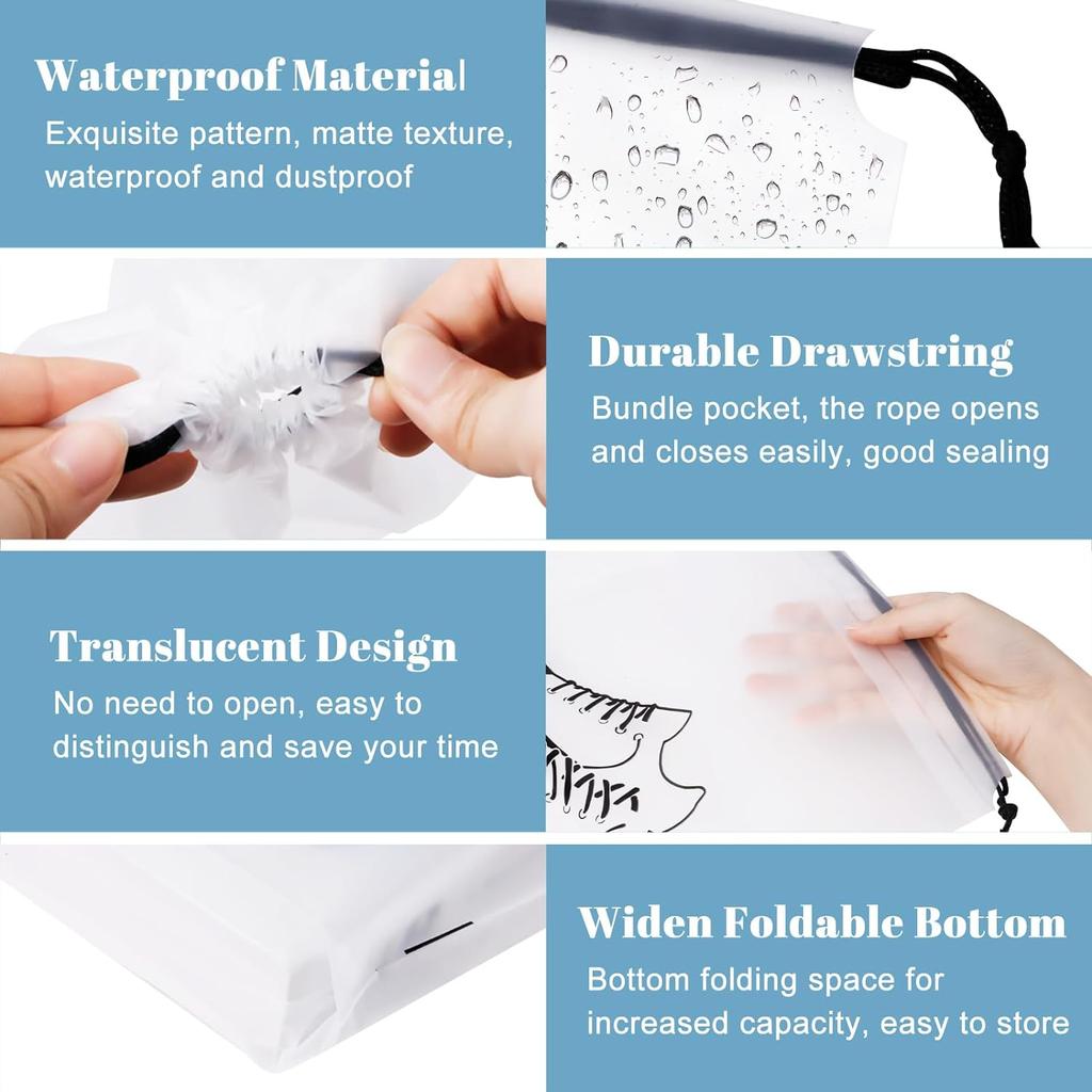 Waterproof Shoes Bag for Travel Portable Shoe Suitcase Storage Bag Organize EVA Tote Transparent Drawstring Bag Dustproof Covers