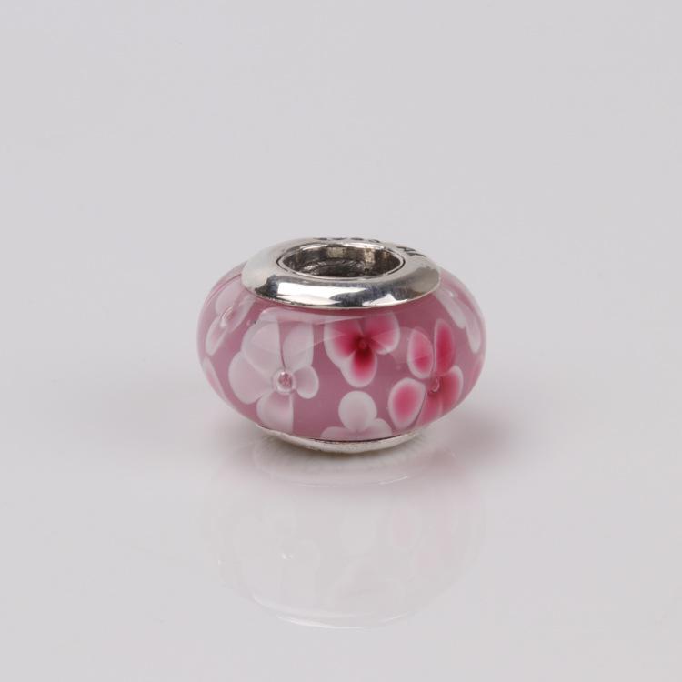 Бусины-цветы из муранского стекла из стерлингового серебра 925 пробы для браслета Pandora - Весенняя коллекция DIY Ювелирный аксессуар Подарок
