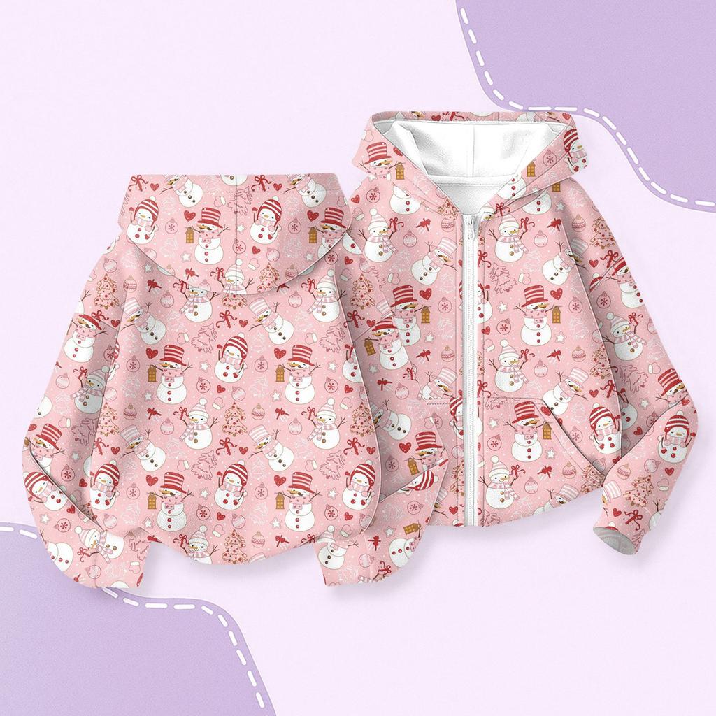 Детская мода Рождественская толстовка с капюшоном с длинными рукавами с принтом, куртка-худи для девочек