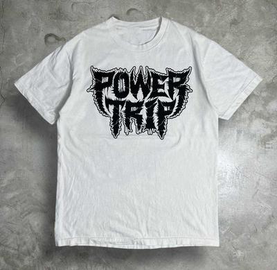 Футболка Power Trip Band Полный размер Белая Хлопок Подарок для фаната CM120 Унисекс Футболка