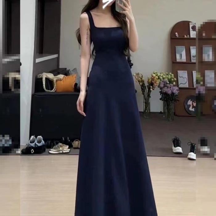 Maillard haute couture дизайн темперамент однотонное платье на талии женская талия длинная юбка женское А-силуэт стиль маленькой мамы платье