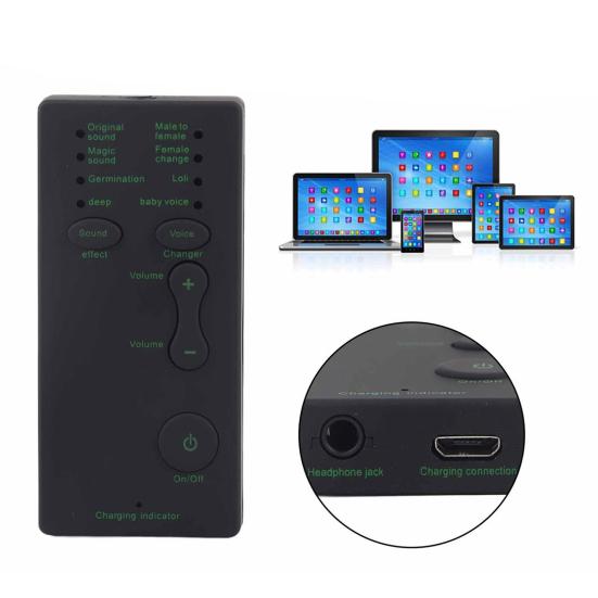 Voice Changer Микрофон 7 изменений звука Мобильный компьютер Планшет Драйверы не нужны Мужчина Женщина Девушка Ребенок Глубокий голос для звонков Онлайн-игры