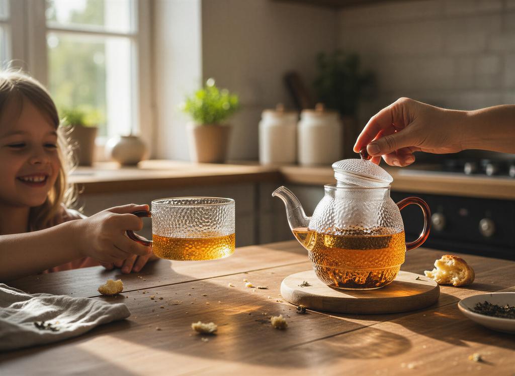 KETTLE JUG WITH INFUSER 0.5L WITH CUP 250ml GLASS TEA SET