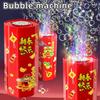 20 Holes Fireworks Bubble Machine Electronic Automatic Bubbles Maker With Music Light 2024 New Year Wedding Party Spring Festival Atmosphere Decor