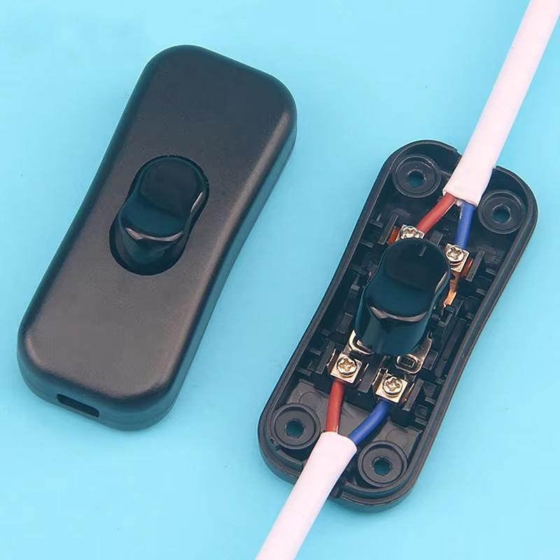 Light Switch AC 250V ON/OFF Table Desk Lamp Cord Toggle Rocker Switches Control For LED Lights Wiring Electric Switch