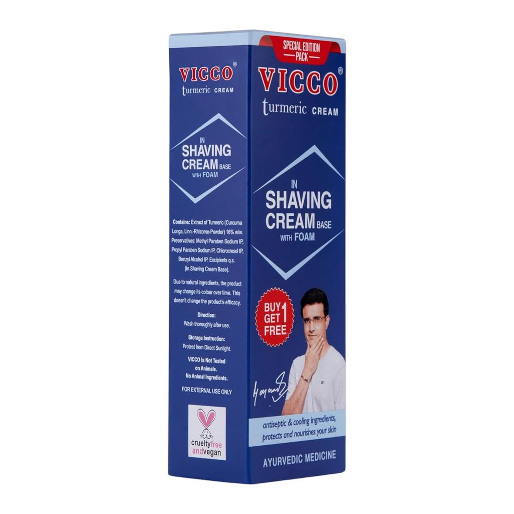 Vicco Крем-пена для бритья с куркумой Обычный 70 г Упаковка 2 шт. Гладкое Чистое Увлажняющее Бритье
